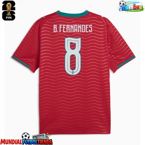 Camiseta Portugal Bruno Fernandes #8 Primera Equipación Replica Mundial 2026 mangas cortas